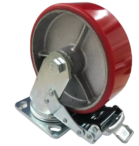Rueda Giratoria Industrial de 150 mm <span class=keywords><strong>con</strong></span> Núcleo de Hierro Fundido y Poliuretano (PU) de 4/5/6/8 Pulgadas <span class=keywords><strong>con</strong></span> <span class=keywords><strong>Freno</strong></span> - Product Image 3