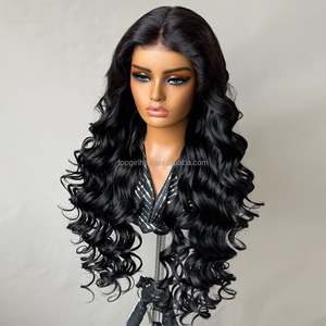 Parrucca Sintetica Frontale in Pizzo TOP GIRL con <span class=keywords><strong>Fibra</strong></span> <span class=keywords><strong>Naturale</strong></span> Futura Resistente alle Alte Temperature, Effetto Body Wave Africano Premium per Cosplay - Product Image 2