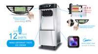 Nouvelle machine à crème glacée commerciale avec écran LCD, 3 saveurs, pour restaurants et salons de crème
