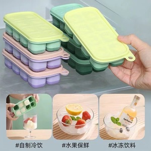 Molde para Cubitos de Hielo de Grado Alimenticio, Bandeja de Hielo con Tapa, Gran Capacidad, Formas Variadas, 8 Compartimentos, Uso Doméstico - Product Image 5