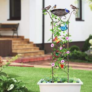 Freistehende Großhandel Eisen Vogel Bad Garten Spalier Kletter pflanzen <span class=keywords><strong>Outdoor</strong></span> Dekorative Schmetterlinge Abnehmbare Schüssel Hand gefertigt - Product Image 5