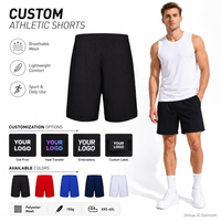 Shorts de sport pour hommes personnalisés avec logo, séchage rapide, en polyester respirant et léger, pour la course à pied et l'entraînement en salle de sport