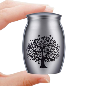 Urna de cremación de recuerdo personalizada con forma de corazón con estampado de pata con soporte, urnas funerarias de entierro de Metal decoradas - Product Image 3