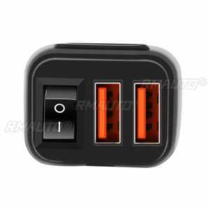Motorcycle <b>Charger</b> SAE to USB Adapter Dual USB Fast <b>Charger</b> 12V Voltmeter with On/Off Power Switch for Phone GPS <b>Tablet</b> - Product Image 4