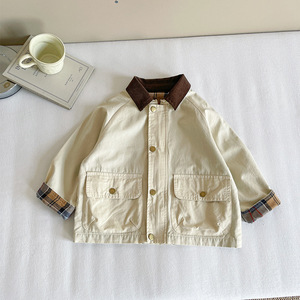 2025 autunno nuovo <span class=keywords><strong>abbigliamento</strong></span> per bambini giapponese e coreano Versatile stile britannico giacca Patchwork scozzese per <span class=keywords><strong>ragazzi</strong></span> - Product Image 6