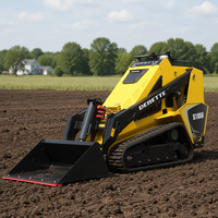 Chargeur hydraulique Derette à haut débit, mini-chargeuse compacte avec moteur Kubota pour travaux agricoles, construction, aménagement paysager et applications extérieures