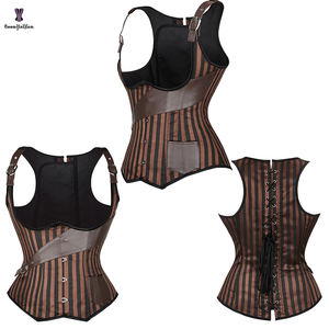 Costume de cosplay de <span class=keywords><strong>pirate</strong></span> pour femmes grande taille S-6XL, robe steampunk, veste en cuir, corset <span class=keywords><strong>bustier</strong></span> avec poche - Product Image 1