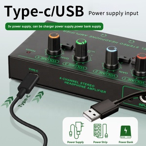 Xtuga EH04 Amplificateur de <span class=keywords><strong>Casque</strong></span> Compact à <span class=keywords><strong>4</strong></span> <span class=keywords><strong>Canaux</strong></span> pour Moniteurs et Studios, Amplificateur Stéréo pour Scène et Mixeur Musical - Product Image 2