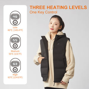 سترة شتوية مبطنة ببطارية, سترة شتوية ببطارية USB مبطنة من الجرافين مع الأشعة تحت الحمراء البعيدة للرجال والنساء باللون الأسود مع حامل من التريكو النحيف - Product Image 4