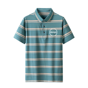 เสื้อยืดคอตตอนผู้ชายลายทางคลาสสิกสีพื้น แบรนด์ OME พร้อมโลโก้แบบกำหนดเอง แขนสั้น สไตล์วินเทจ มีกระเป๋า  ปรับแต่งสีและโลโก้ได้ตามต้องการ OEM - Product Image 4