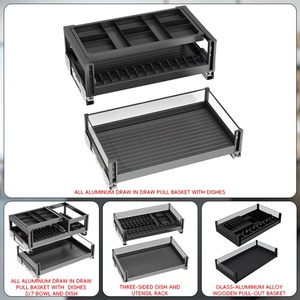 TIANYI Modern Multi-Function <b>Kitchen</b> Cabinet Pull Out Basket Storage Organizer Slide Out Drawer <b>Rack</b> Stainless Steel - Product Image 5