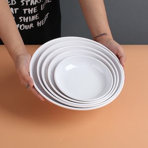 Plato redondo comercial de melamina blanca, plato de imitación de porcelana, plato para servir en restaurantes y hoteles, catering de autoservicio - Product Image 3