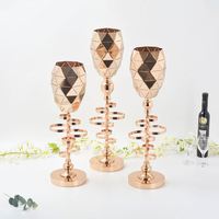 Accessoires de mariage, ornements, vase doré électro-plaqué, centre de table de mariage, décoration de table, support à fleurs en métal