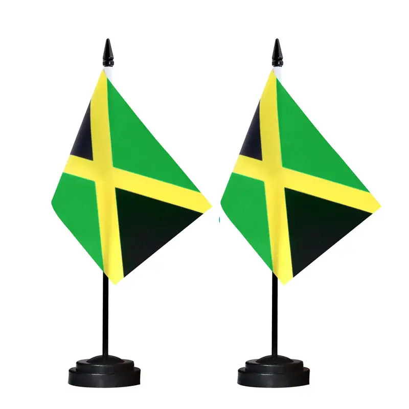 Custom Polyester Country National Jamaica Office Table Top Desk Car Flag For Decoration