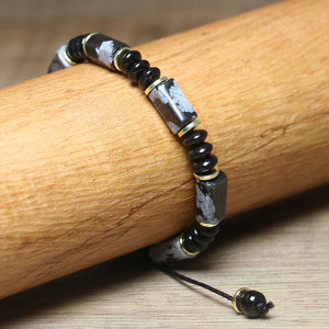 <span class=keywords><strong>Bracciale</strong></span> in Pietra Semi-preziosa a <span class=keywords><strong>Fiocco</strong></span> <span class=keywords><strong>di</strong></span> <span class=keywords><strong>Neve</strong></span> per Uomo e Donna, Gioiello Artigianale Intrecciato Regolabile in Gemma Naturale per Yoga - Product Image 2
