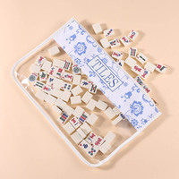 Sac fourre-tout mignon à blocs de couleur MAHJ Mahjong, kit de rangement complet, sac de voyage portable pour Mahjong, cadeau pour les amateurs de Mahjong