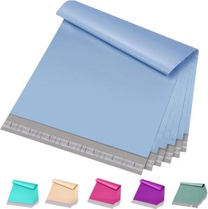 Sobres de Polietileno Azul Claro de 12x15.5 Pulgadas, Paquete de 100 Unidades, Bolsas de Envío Autosellables Medianas y Gruesas, Sobres Impermeables para Envíos - Product Image 1