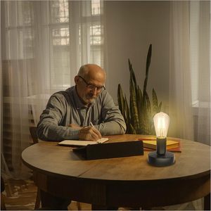 قاعدة مصباح معدنية مصقولة للمكتب من المصنع مباشرة، مع حامل لمبة E26/E27، سلك أسود، مفتاح وقابس مدمج من الفولاذ 304 - Product Image 4