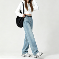 Jean Femme Jambe Droite Stretch Denim Décontracté Bleu Noir Automne Bureau Trajet Grossiste Pantalon