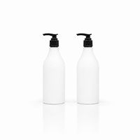Flacon de lotion blanc en HDPE de 300 ml (10 oz) avec pompe noire, rechargeable, vide, distributeur de savon pour les mains, pour la décoration de la salle de bain
