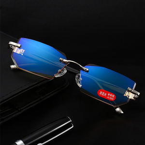Nouvelles lunettes de lecture progressives bloquant la lumière bleue sans monture en strass unisexe - Product Image 1