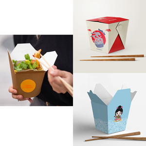 Dùng một lần takeout thực phẩm hộp Takeaway Trung Quốc gạo mì thực phẩm Hộp lấy đi mì bao bì cho mì hộp giấy - Product Image 2