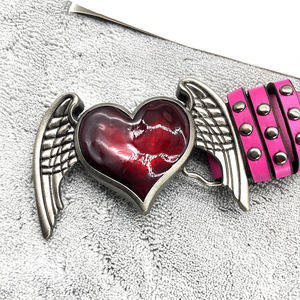 Punk Y2K Hip Hop ceinture taille femme <span class=keywords><strong>ailes</strong></span> d'amour cornes du <span class=keywords><strong>diable</strong></span> Rivets nouvelle épice filles sous-culture décontracté PU clouté pour un usage quotidien - Product Image 3