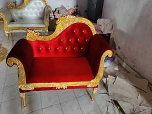 Wholesale Royal Style Wooden Wedding <b>Sofa</b> with Premium Solid <b>Wood</b> Construction and Upholstered Seating for Bride Groom Stage - Product Image 3