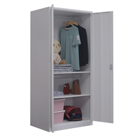 Armoire de rangement suspendue pour vêtements Armoire vestiaire en acier à 2 portes avec miroir