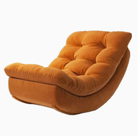 Fauteuil inclinable Moon Rocking, chaise longue moderne en daim, mobilier de salon pour chambre à coucher, balcon