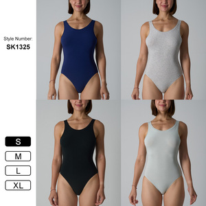 Sk1325 Vrouwen Diep V Bodysuit Basis Mouwloze Sexy Shapewear Geribbelde Tank Tops Basis Mouwloze Katoenen Bodysuit - Product Image 5