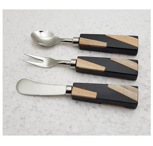 Couverts de luxe personnalisables ensemble de couverts suspendus or acier inoxydable arc-en-ciel noir vaisselle vaisselle créative en gros - Product Image 2