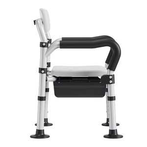 shower bath toilet chair Seat price for the elderly Portable Armrest cross folding heavy Adjustable Flip Up equipment Bathing - Product Image 5
