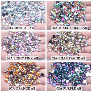 Vente en gros de 5mm couleurs <span class=keywords><strong>AB</strong></span> normales 30000pcs colle Flatback non-hotfix sur résine strass en vrac pour bricolage décorations de vêtements 3D - Product Image 3