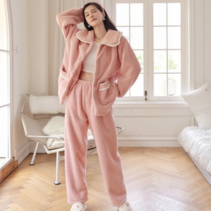Lijia <span class=keywords><strong>Pigiama</strong></span> da <span class=keywords><strong>Donna</strong></span> 2 Pezzi a Maniche Lunghe <span class=keywords><strong>con</strong></span> <span class=keywords><strong>Bottoni</strong></span>, in Morbido <span class=keywords><strong>Pile</strong></span> Caldo <span class=keywords><strong>con</strong></span> Tasche per l'Inverno - Product Image 6