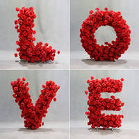 Meilleures ventes RHD : Arche de roses artificielles en forme de cœur rouge pour arrangements floraux de mariage et de toile de fond d'événements