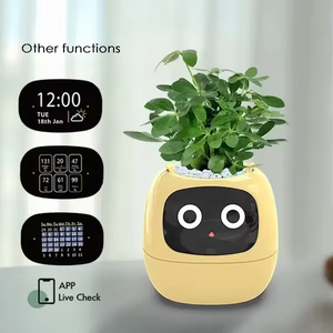 Plante <span class=keywords><strong>d</strong></span>'<span class=keywords><strong>intérieur</strong></span> rechargeable par USB de haute qualité, pot de fleurs intelligent à absorption <span class=keywords><strong>d</strong></span>'eau numérique AI pour les personnes paresseuses, écologique - Product Image 5