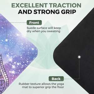 Tapis de <span class=keywords><strong>yoga</strong></span> transfrontalier ultra-fin antidérapant portable pliable professionnel à motifs géométriques en suède polaire absorbant la transpiration pour femmes - Product Image 2
