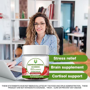 Gummies à l'Ashwagandha enrichies en Vitamine D2 pour une performance de travail accrue, l'équilibre du système nerveux, véganes - Product Image 6