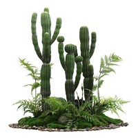 Grande plante artificielle de désert tropical en plastique de colonne de cactus de simulation pour l'article décoratif de verdure de conception intérieure