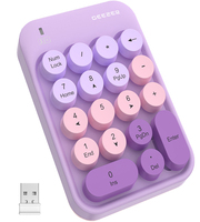 Keypad Angka Nirkabel 2.4G Plug and Play 18 Tombol Tombol Bulat Retro Keyboard Angka Mini Portabel Lucu untuk PC/Desktop/Laptop