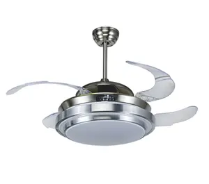 42 Inch Ceiling Fans mit Lights Modern 4 Blade Invisible Ceiling Fan Chandelier Light mit 3-farbe Dimming Fan Lights