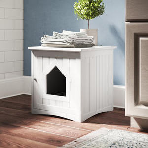 Meilleures ventes de maison de style intérieur pour chat Lit de maison de chat en bois confortable Cage pour chat à imprimé animal - Product Image 2