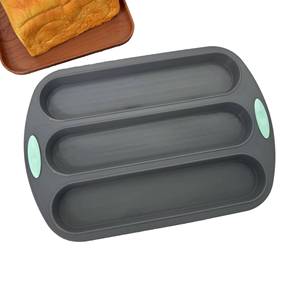 Molde de Silicona para Tostadas Rectangular Largo de Tres Ranuras, Apto para Alimentos, Duradero - Product Image 1