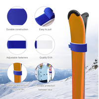 Sangle de ski réglable en EVA personnalisée en usine avec boucle auto-agrippante pour les sports de neige