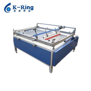 Large format silk screen printing machine with guide line