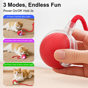 Smart Automatic Rolling <b>Cat</b> Ball USB Rechargeable <b>Interactive</b> Pet <b>Toy</b> Motion Activated LED Silicone Indoor Play - Product Image 4