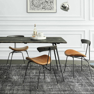 Silla de Comedor de Hierro Forjado Estilo Nórdico Francés, Diseño Industrial Vintage, Mueble Duradero para Sala de Estar - Product Image 3