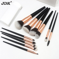 Ensemble de pinceaux de maquillage, à manche noir ou transparent, 11 pièces, brosses en acrylique, fond de teint genre Vegan, cosmétique, vente en gros