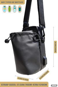 Bolsa de Gimnasio Magnética con Porta Botella de Agua, Bolsa Bandolera Impermeable con Puerto USB para Cargar el Teléfono, Bolsa Cruzada para Botellas de Viaje para Hombres y Mujeres - Product Image 5
